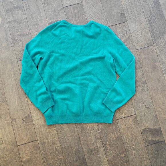 NWT Charter Club Womens Cashmere Crewneck Sweater Pullover Peacock Green Size XL - Picture 2 of 5